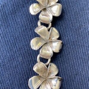 Hibiscus Silver tone bracelet